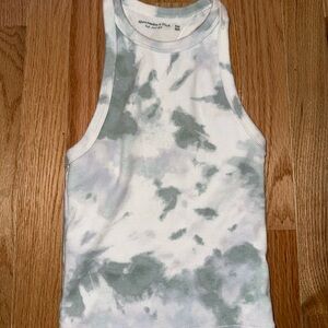 Abercrombie & Fitch Green and White Tank Top